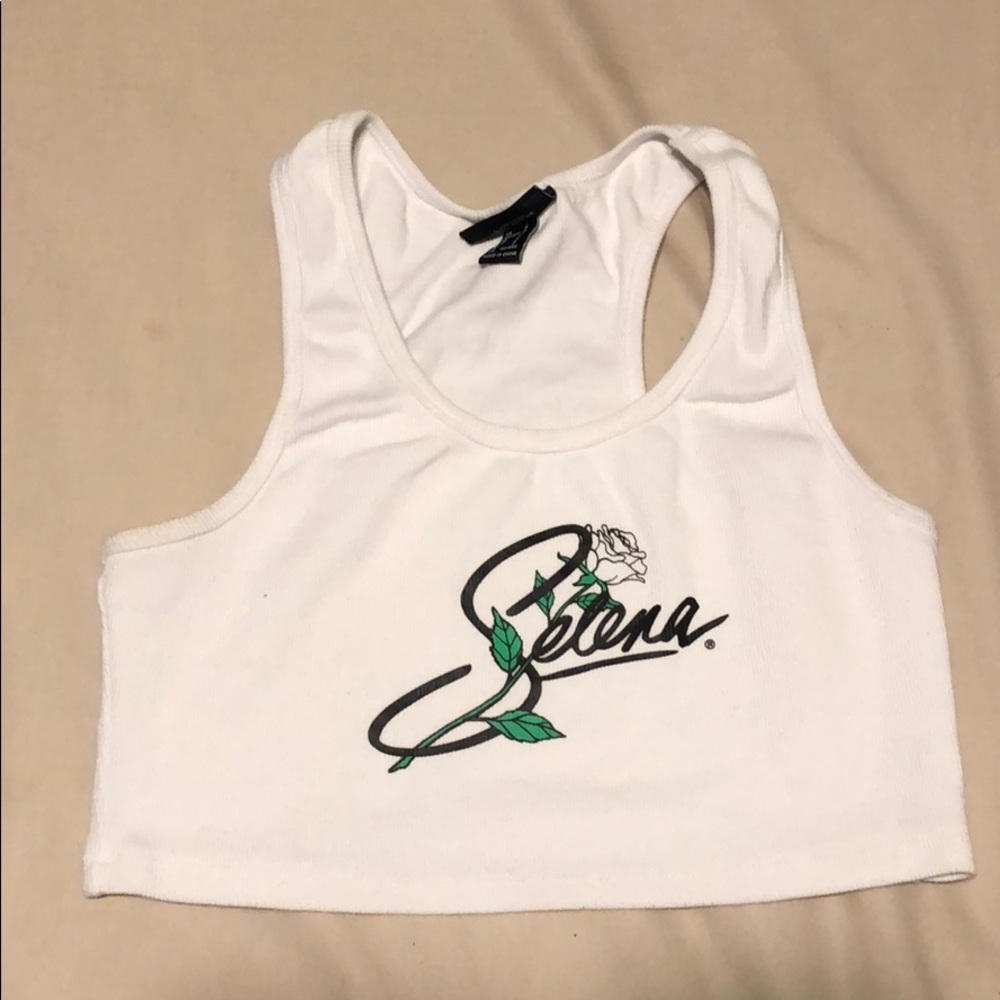 White Selena Cropped Tank Top